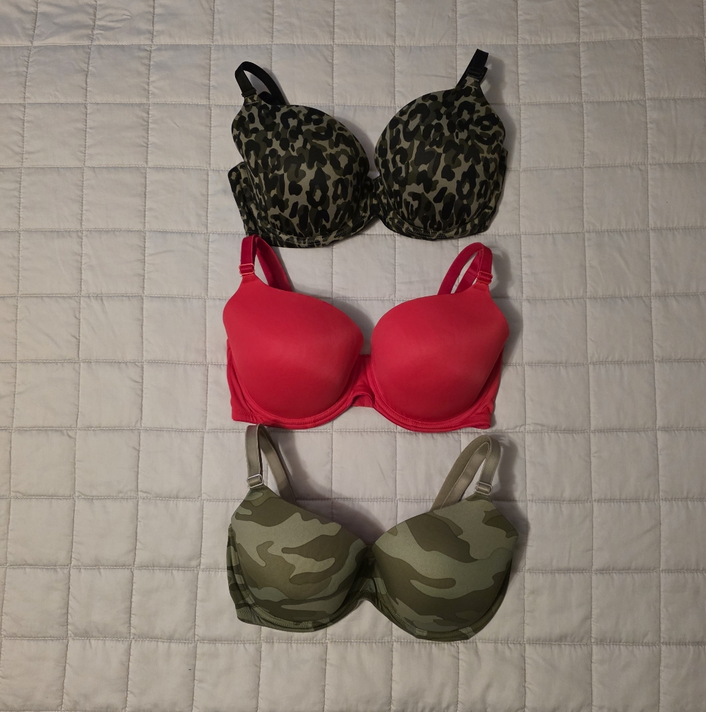 Pink By Victorias Secret Set Of Three Patterned And Solid Bras